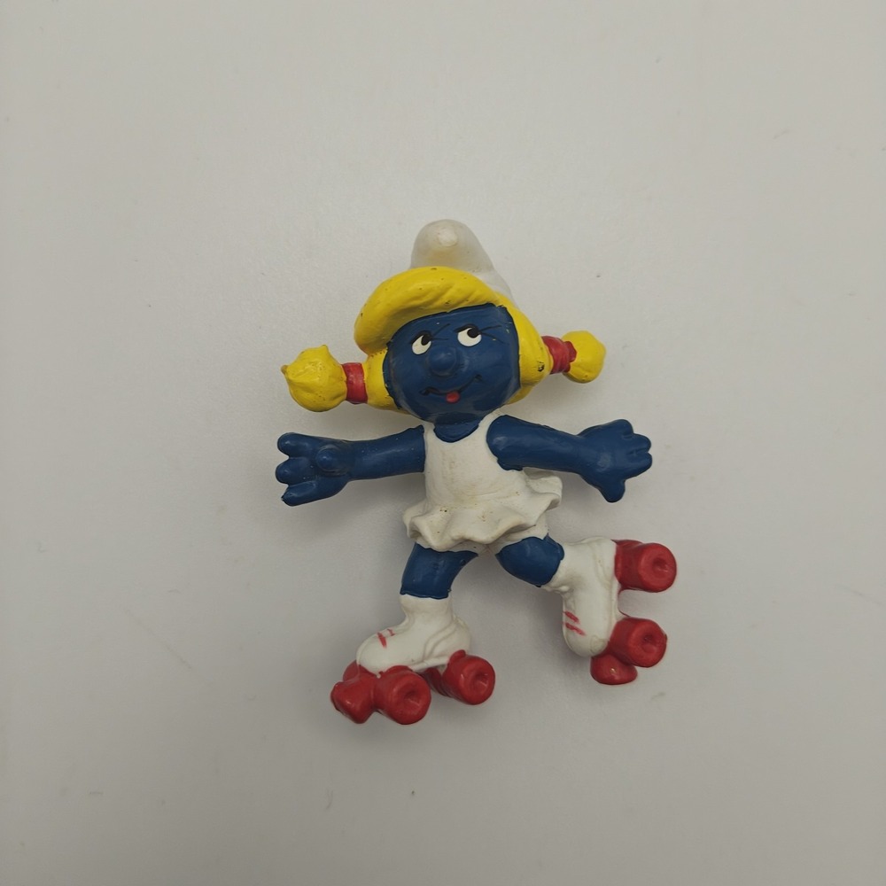1980 Schleich Peyo Rollerskate Smurfette Vintage Hong Kong 80s